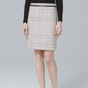 WHBM Plaid Suiting Boot Skirt Knee Length